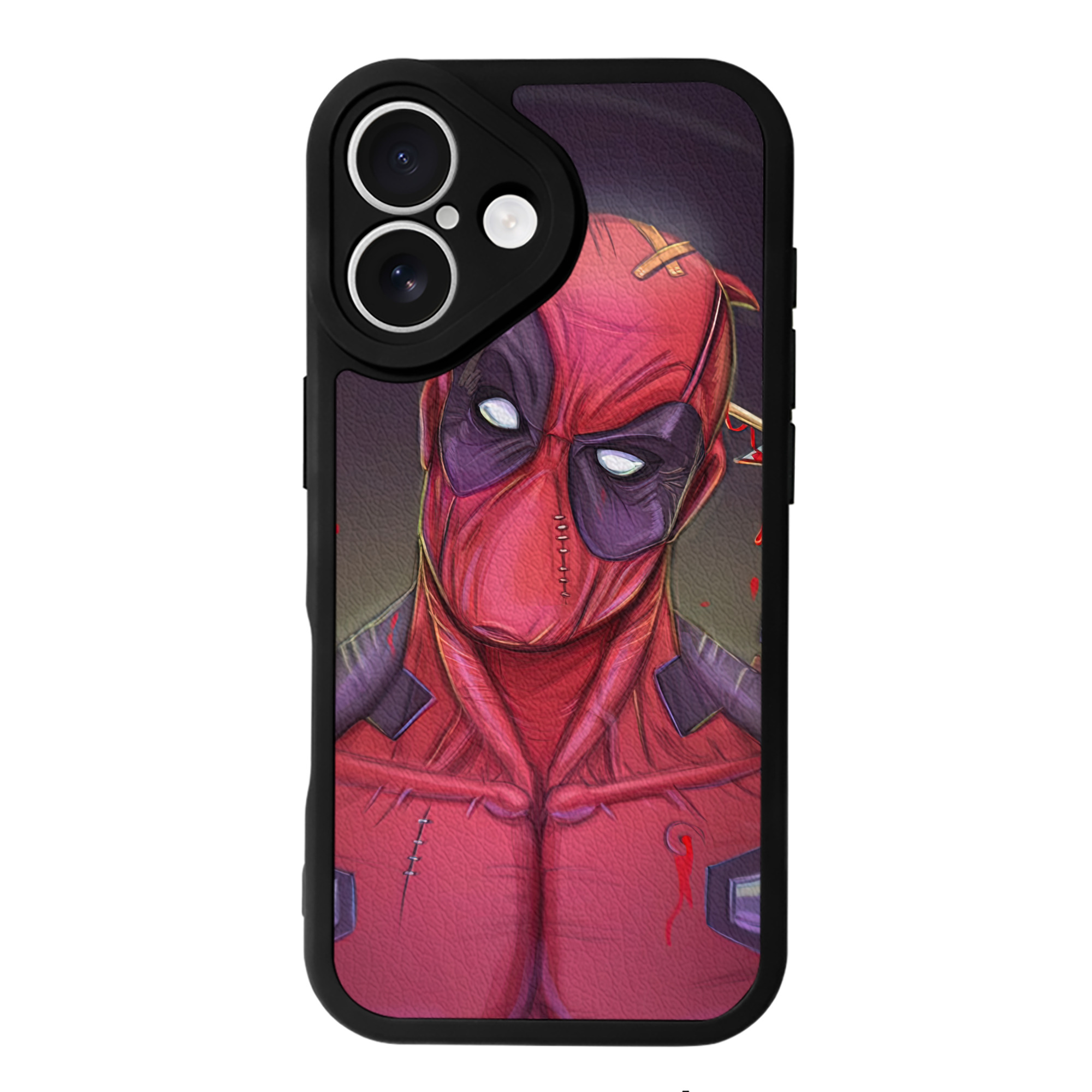 （画像用） Deadpool デッドプール 【iPhone 16シリーズ対応】シリコンスマホケース（レザー調） 材質：シリコン